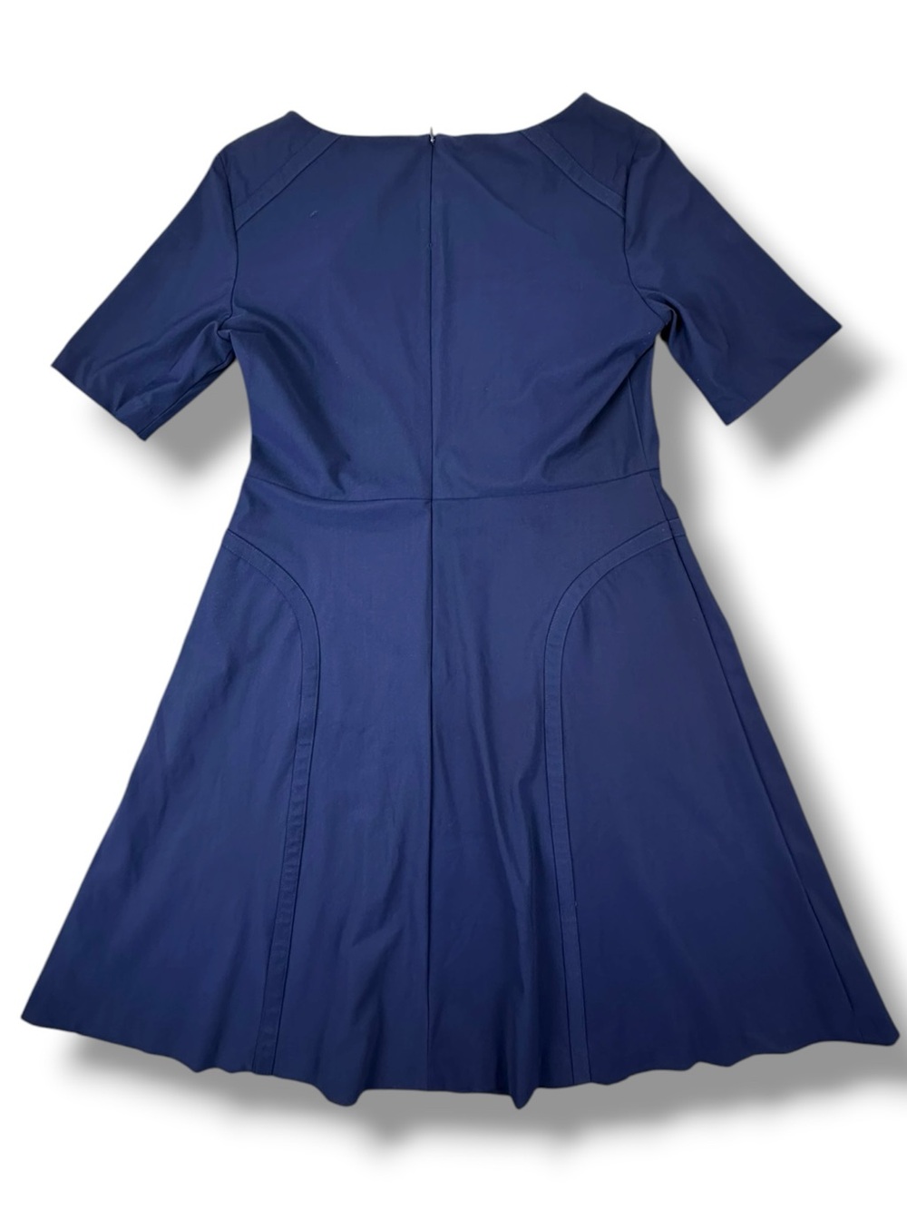 Of Mercer Sullivan Short Sleeve Fit and Flare Dress Navy Blue 6
